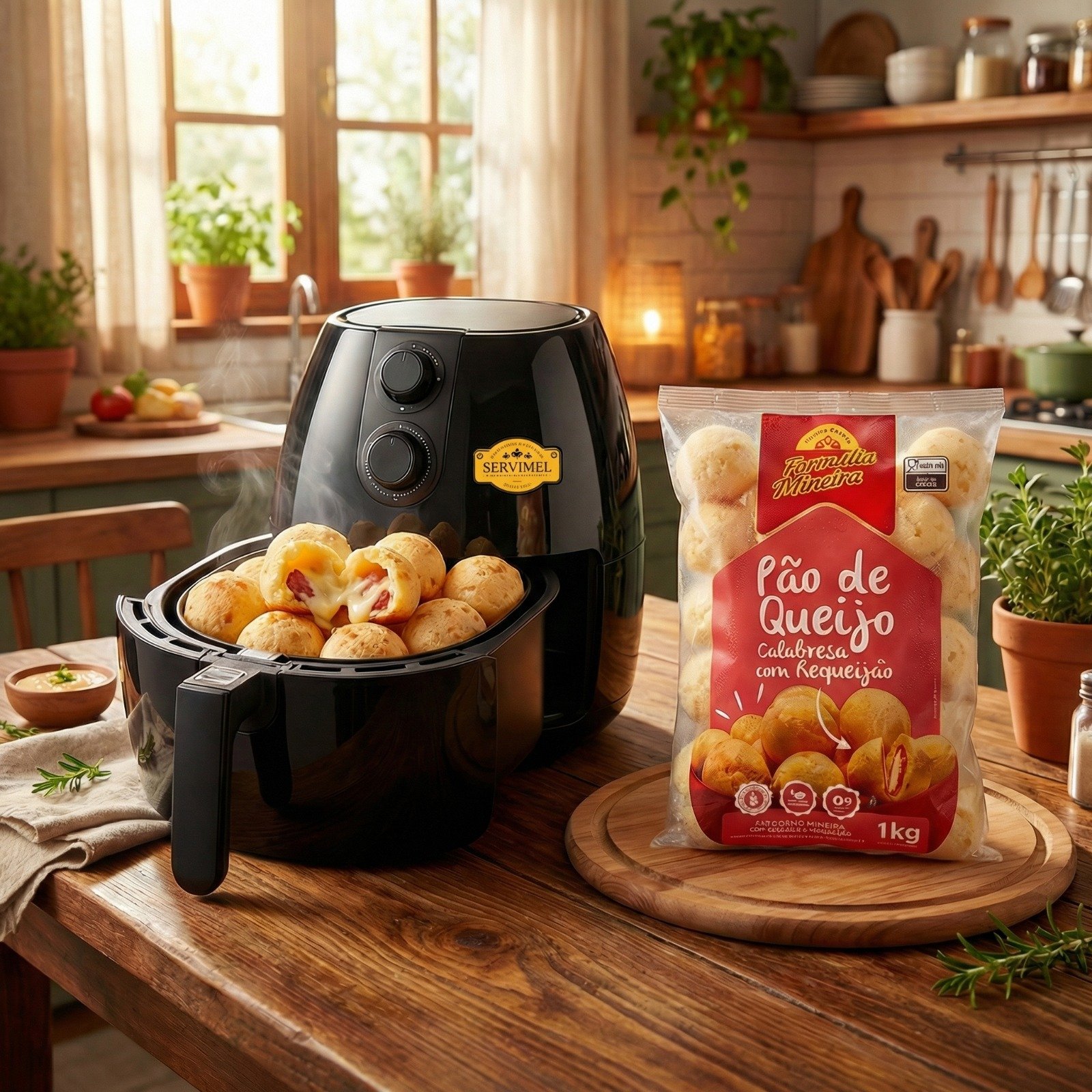 Pão de Queijo Calabresa e Requeijão – 1Kg